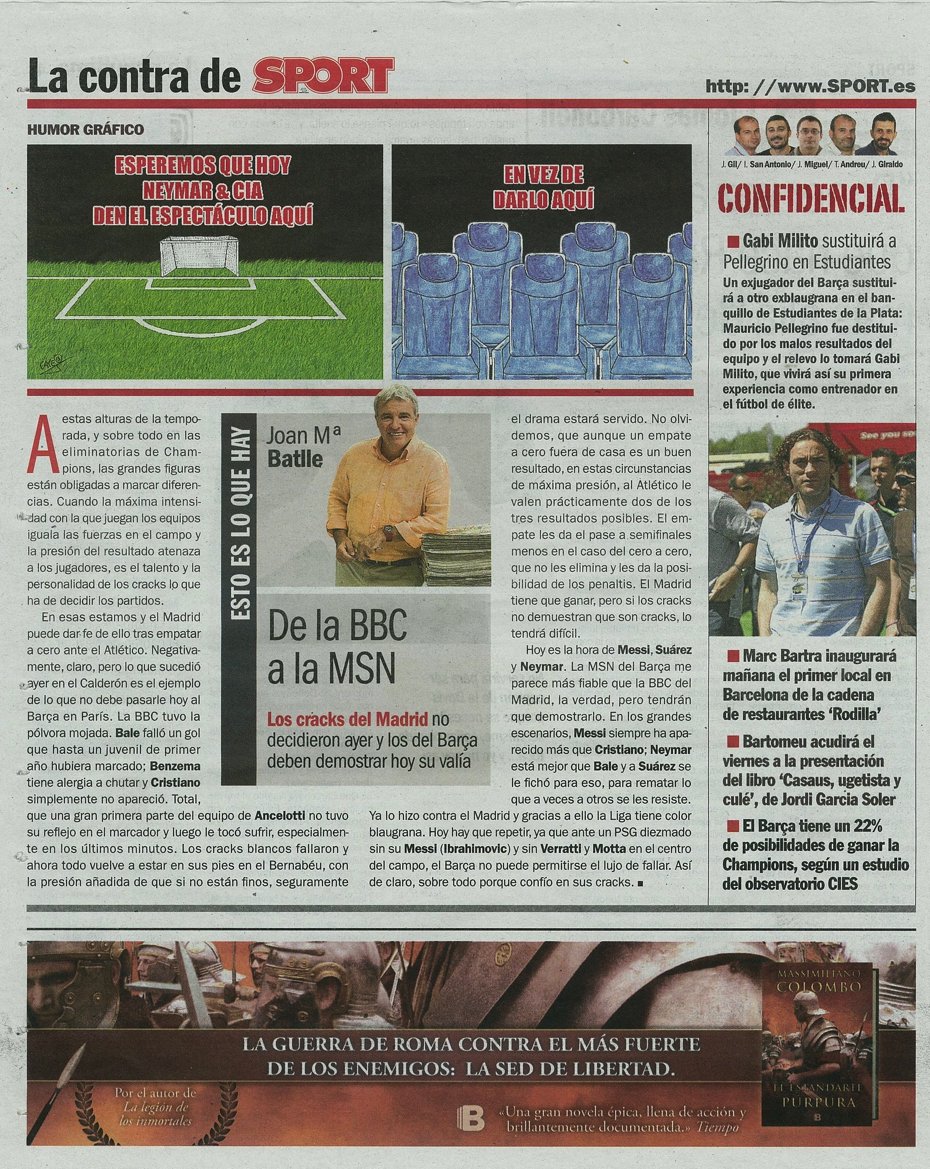 EL ESTANDARTE PTRPURA.Sport.15.04.2015